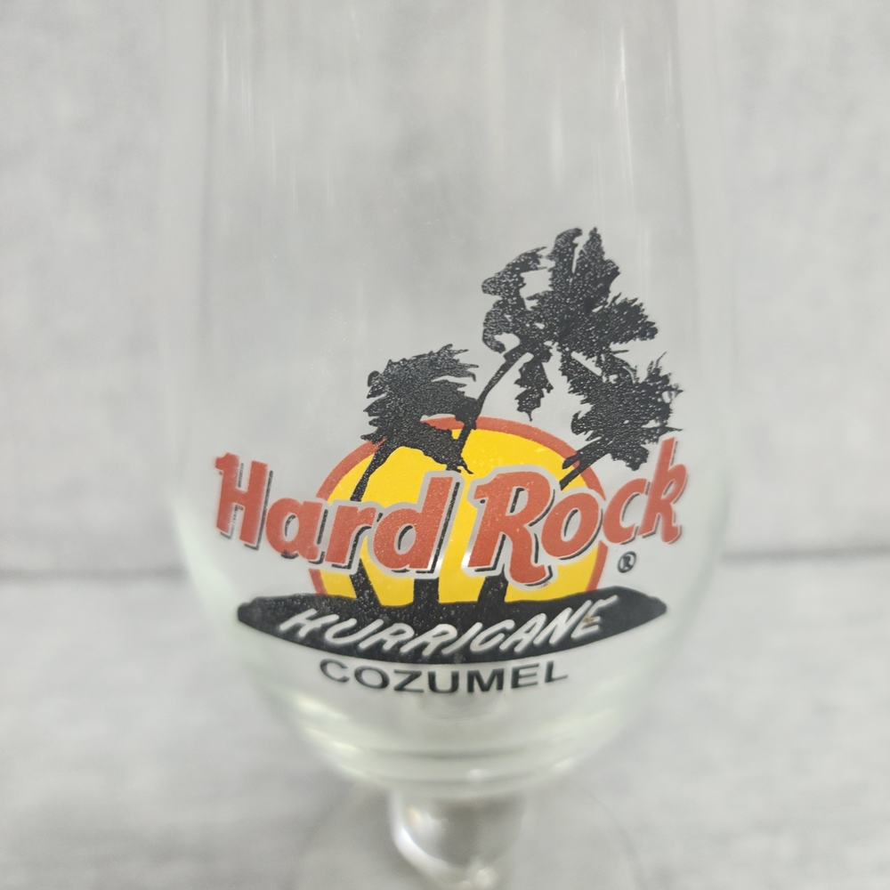 Hard Rock Cafe Cozumel Hurricane Glass - Clear